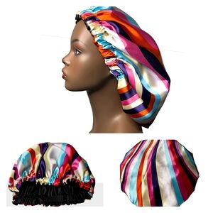 Sleep Cap/Bonnet  - Satin with Satin Lining Print Adjustable